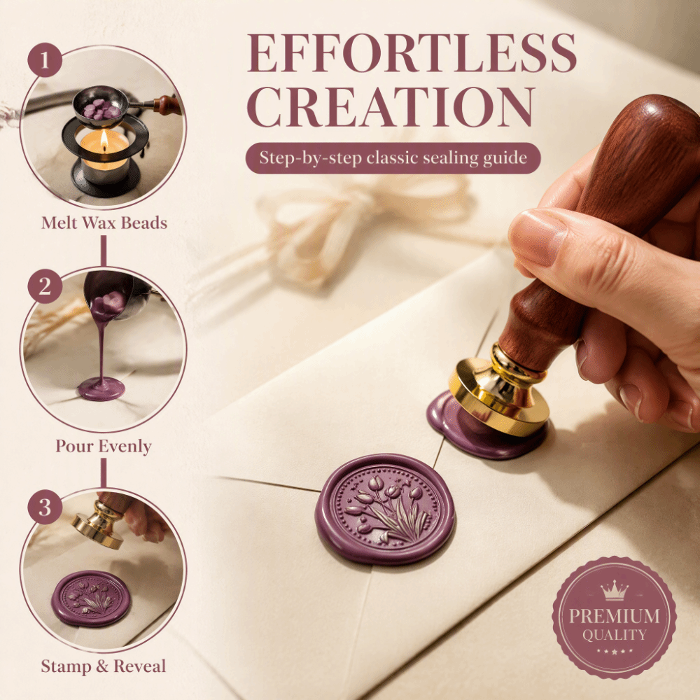 Wax Seal Stamp Set - ชุดตราประทับครั่งโลหะผสมสังกะสี 20 ชิ้น/ชุด ชุดตราประทับครั่งลายกุหลาบวินเทจสุดประณีต 20 ชิ้น/ชุด