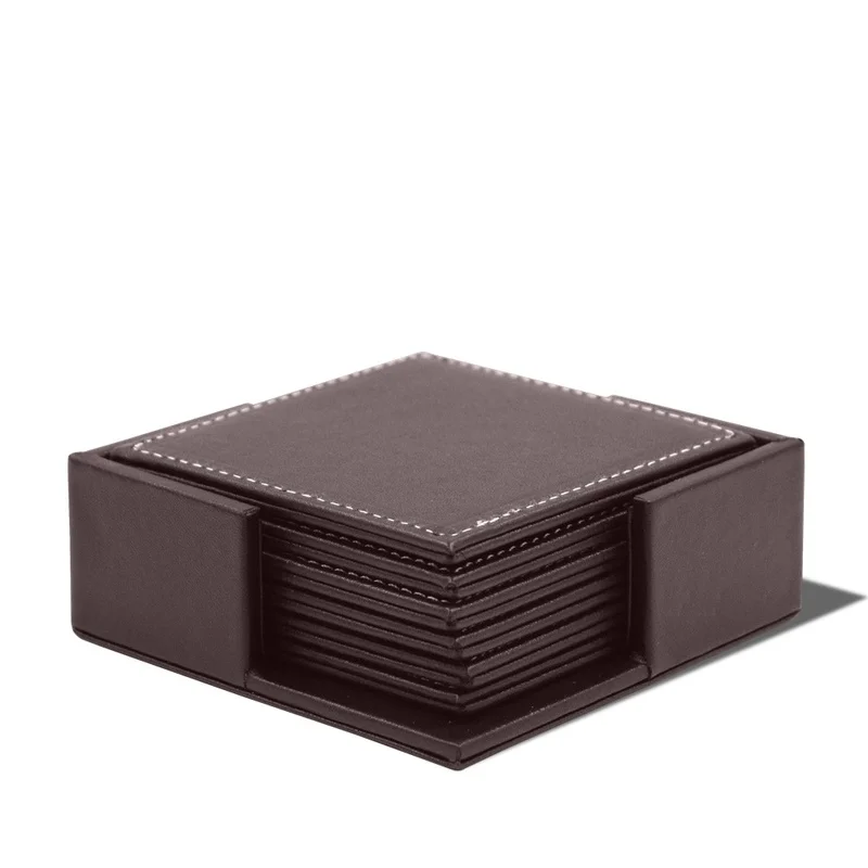 6ชิ้น/เซ็ตธุรกิจหนัง Coasters  - Leather Desk Pad บทวิจารณ์และราคา
