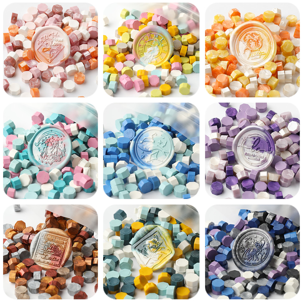 200 ชิ้น/ถุงแปดเหลี่ยมผสมสีขี้ - Wax Seal Stamp Set บทวิจารณ์และราคา