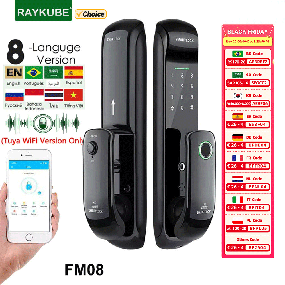 Raykube FM08 Tuya WiFi ประตูล็ - Letter Opener Brass บทวิจารณ์และราคา